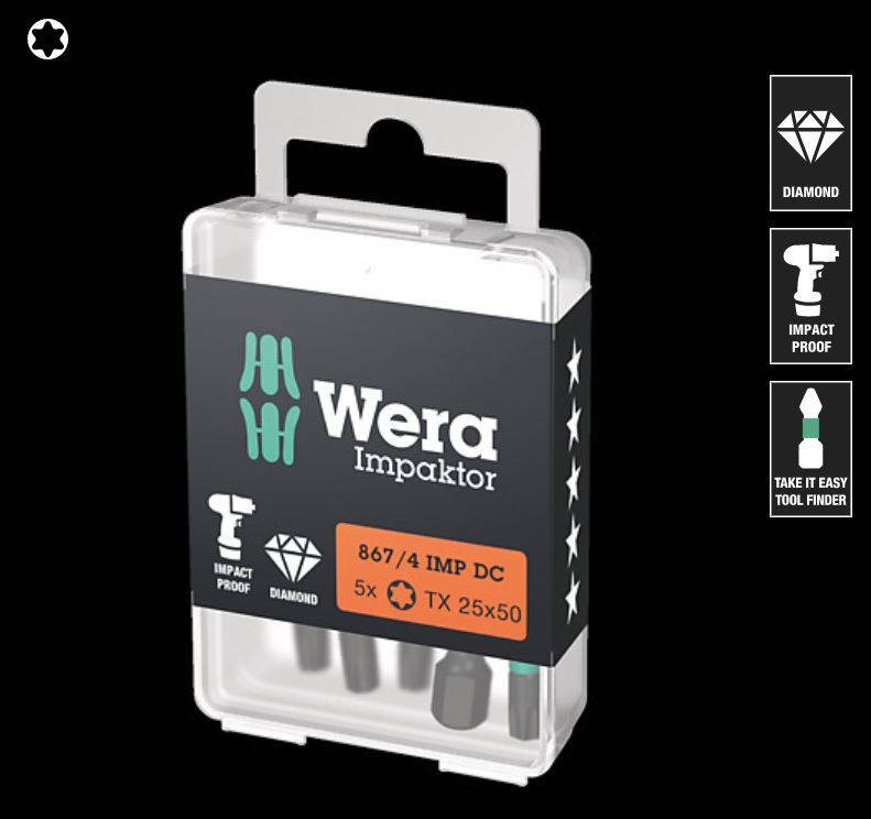 BITS PACK 867/4 IMP DC TX20 WERA 50MM
