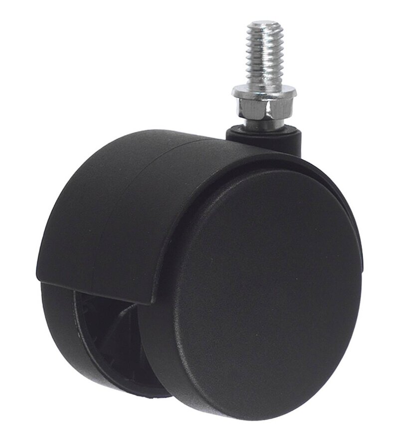 MÖBELHJUL MED TAPP SVART 50MM