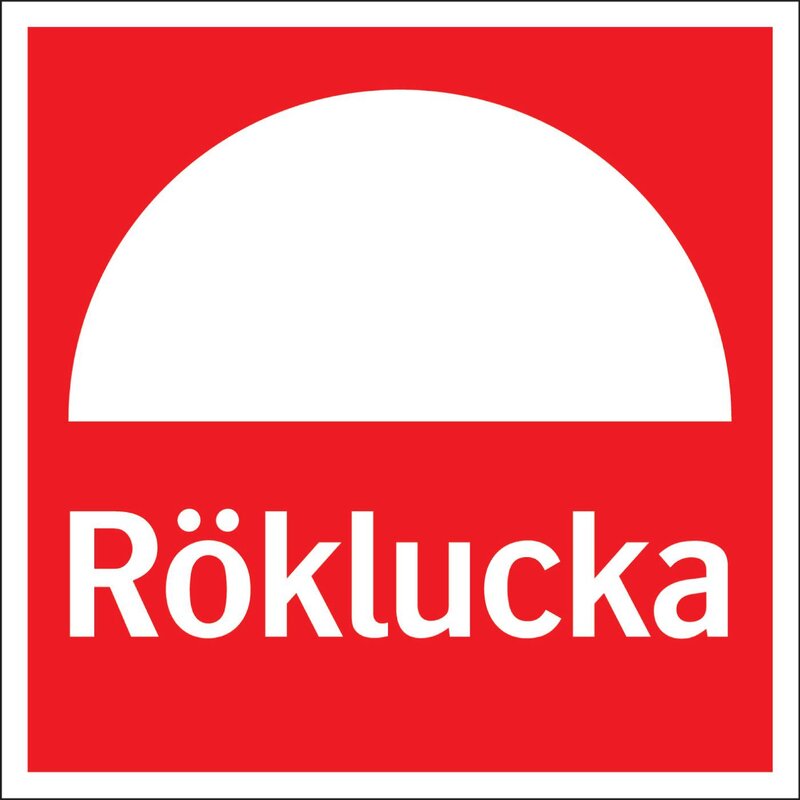 SKYLT 311155 BRAND RÖKLUCKA MED REFLEX 150X150MM